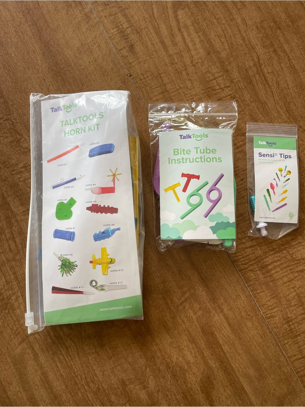 NWT TalkTools lot, never used - Bite tube set, horn kit, Sensi chewy tip